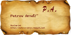Petrov Arnó névjegykártya